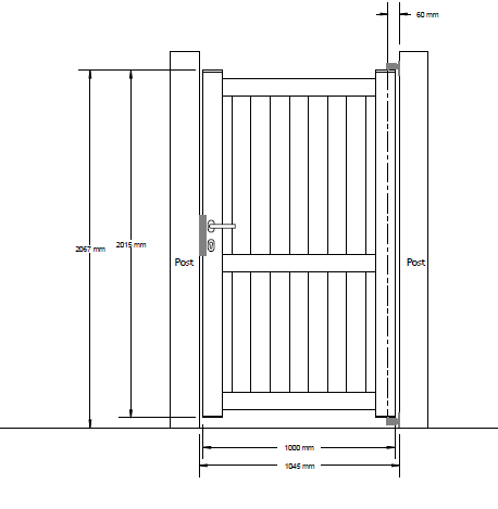 Aluminium pedestrian gate dimensions