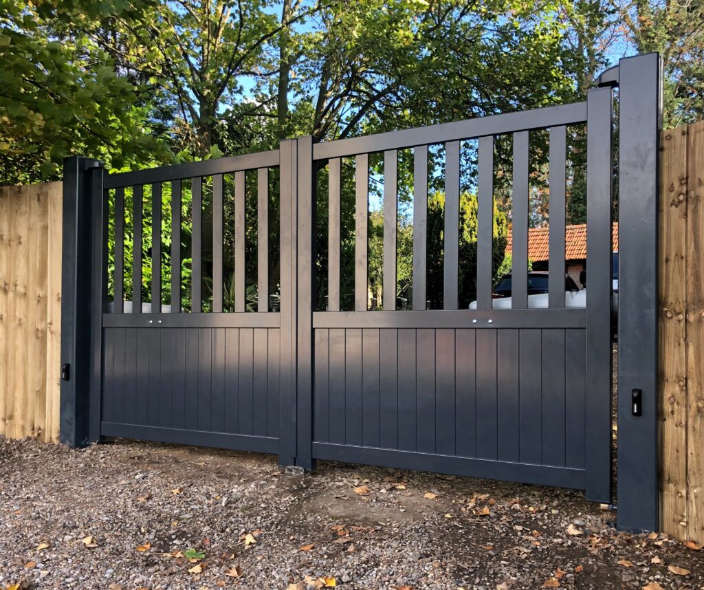 Grey swing gates